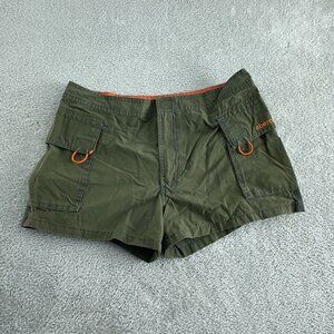 Abercrombie Olive Green Cargo Shorts Size 16 With Orange Accents & Pockets 0657
